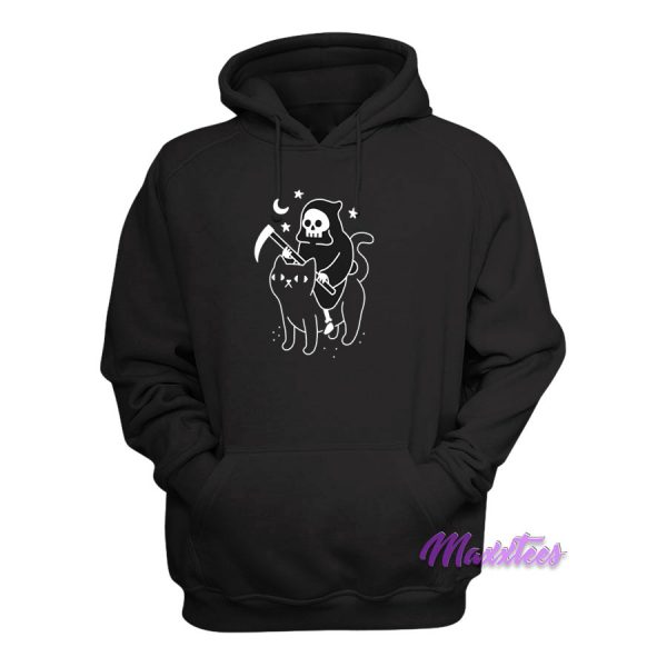 Death Rides A Black Cat Pullover Hoodie