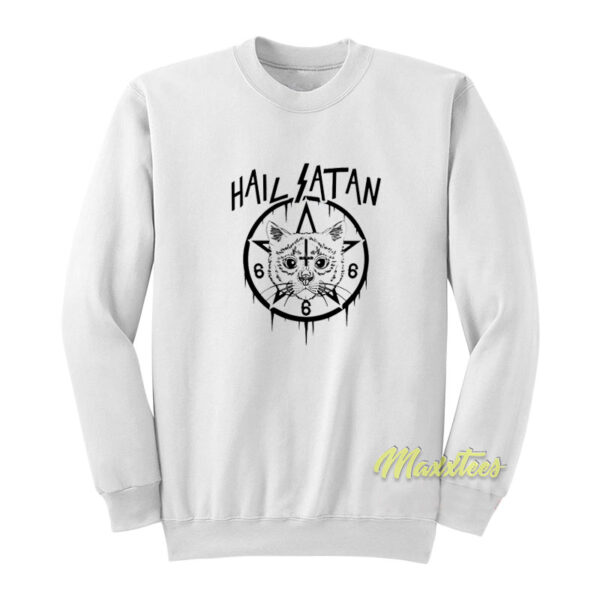 Hail Satan Cat 666 Sweatshirt