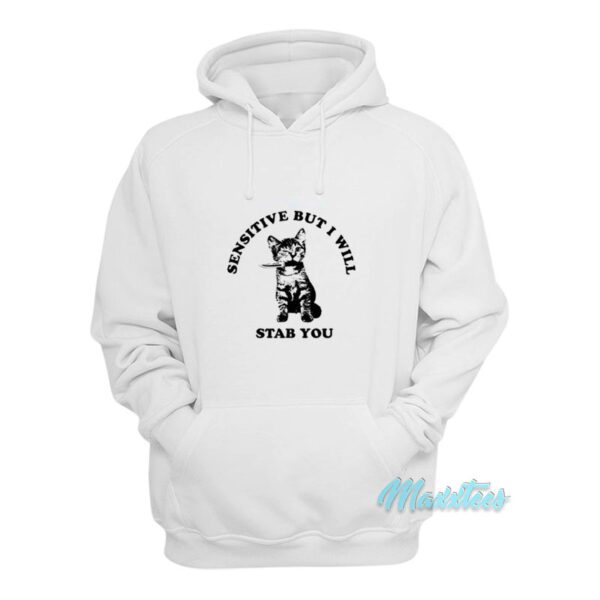 Cat Sensitive But I Will Stab You Hoodie
