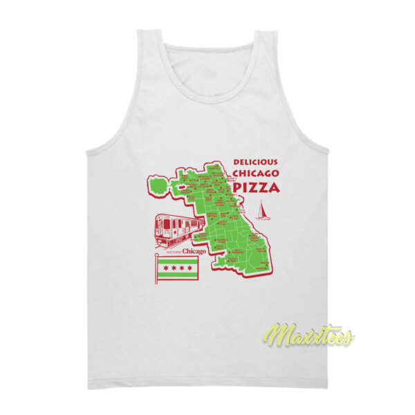 Delicious Chicago Pizza Maps Tank Top