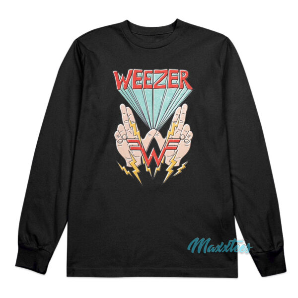 Weezer Hand And Lightning Long Sleeve Shirt