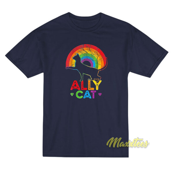 Allycat With Ally Pride Rainbow T-Shirt